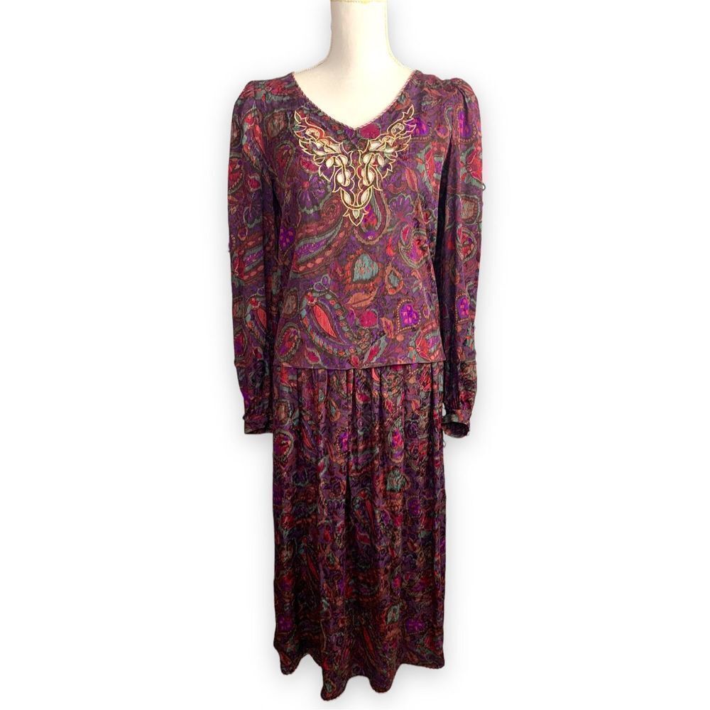 Oscar De La Renta Vintage 80’s Silk two piece Set